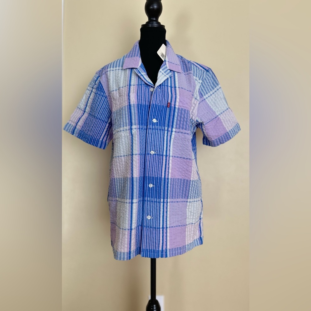 New Levi's men's classic standard short-sleeve plaid shirt